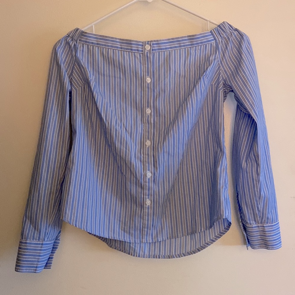 Express off shoulder striped top